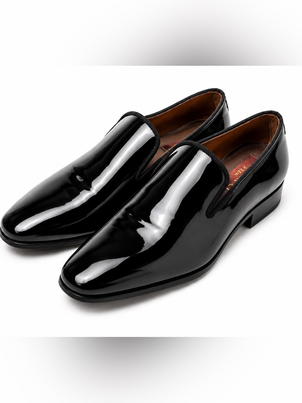 Mezlan Black Patent Leather Slip-On Loafers - Picture 3 of 9